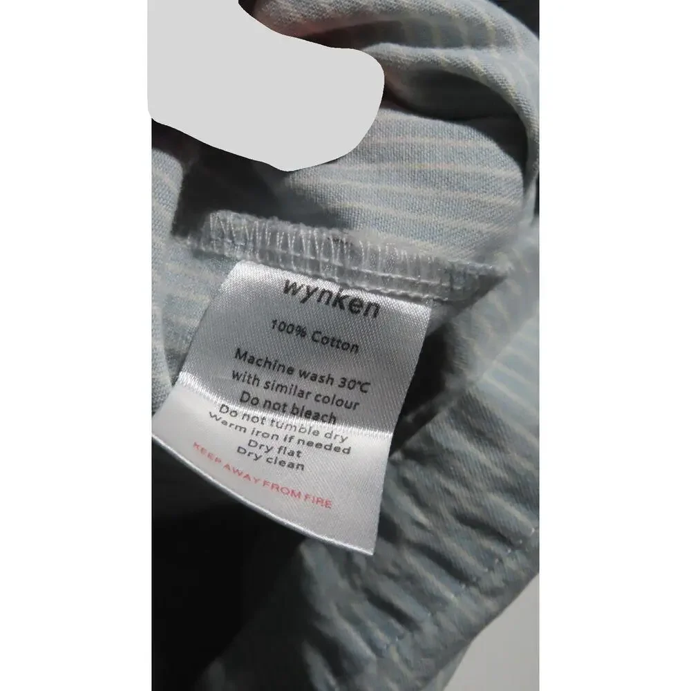Classic Cottagecore Light Blue Striped Ruffle-Trim Cross-Back Sundress Size 3Y